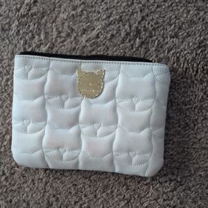 Betsey Johnson Quilted Cat Clutch in White
